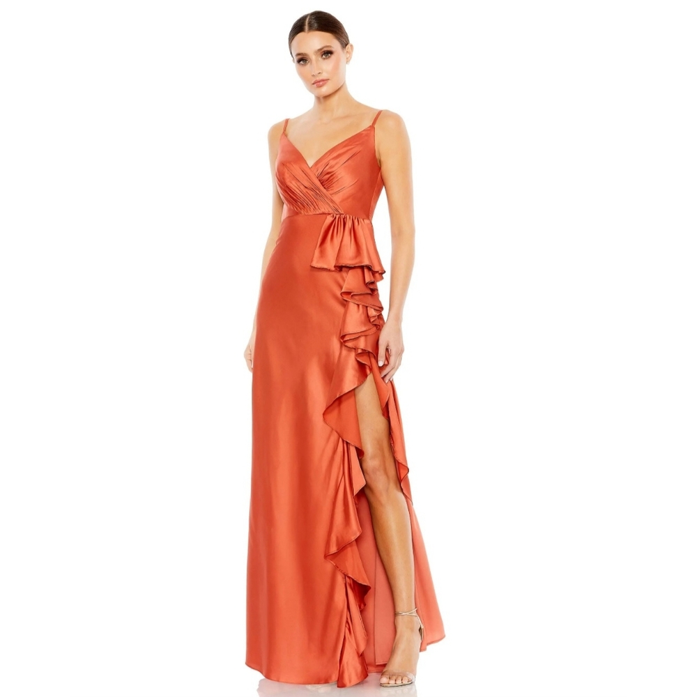 Mac Duggal Orange Spice Evening Gown